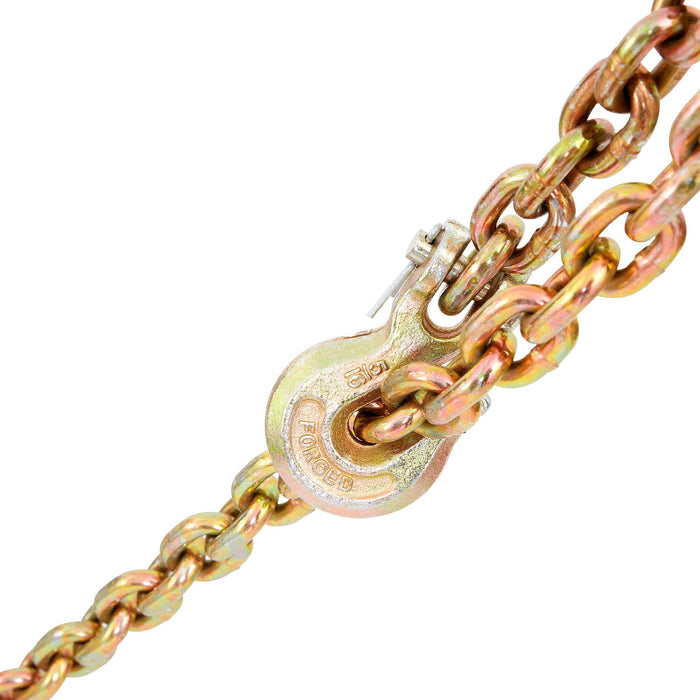 VEVOR Transport Binder Chain, 2222 kg Working Load Limit, 5/16''x20' G80 Tow Chain Tie Down with Grab Hooks, DOT Certified, Galvanized Coating Manganese Steel for Dock Factory Construction Site, 2Pack