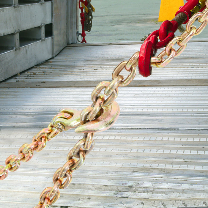 VEVOR Transport Binder Chain, 2222 kg Working Load Limit, G80 Tow Chain Tie Down with Grab Hooks, DOT Certified, Galvanized Coating Manganese Steel for Dock Factory Construction Site