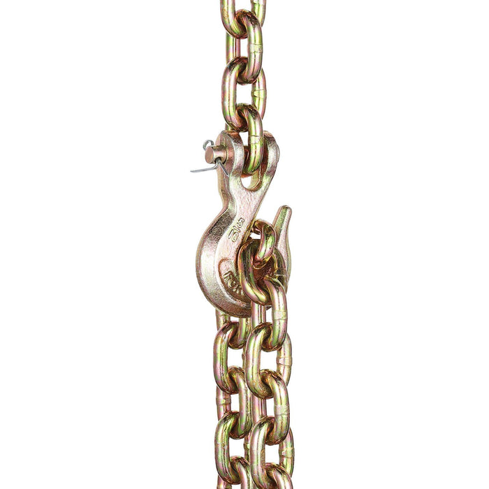 G80 Transport Binder Chain, 8 mm x 316 cm 2-Pack Tow Chain with Clevis Grab Hooks, 2.22T Safe Working Load, Heavy Duty Logging Chain for Transporting Towing Truck Tie Down Binding Equipment