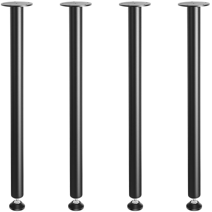 762MM Adjustable Desk Legs, Reinforced Steel Office Table Furniture legs Set of 4 for DIY, 544.3KG Load Capacity Heavy Duty Desk Legs, Quick Instalation Legs with Adjustable Foot Cup Black