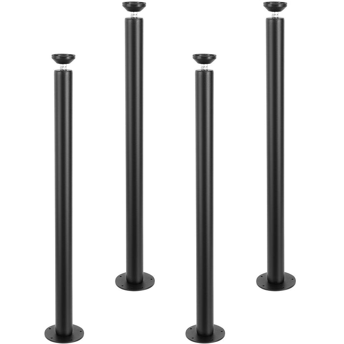 762MM Adjustable Desk Legs, Reinforced Steel Office Table Furniture legs Set of 4 for DIY, 544.3KG Load Capacity Heavy Duty Desk Legs, Quick Instalation Legs with Adjustable Foot Cup Black