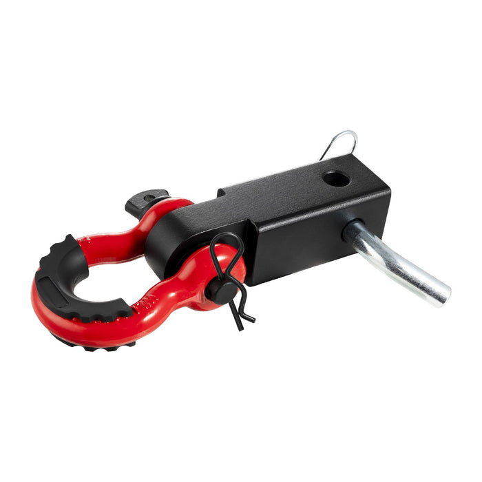 VEVOR Shackle Hitch Receiver, Fits 50 mm Receivers, 20 Tons Breaking Strength, D Ring Shackle with Trailer Hitch Lock Pin, Heavy Duty Towing Accessories for Trucks, Jeeps, Off-Road Vehicle Recovery