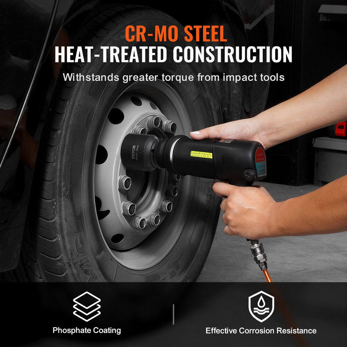Axle Nut Impact Socket Set, 3/4" Drive 6-Point 8-Piece Metric Spindle Nut Socket Set, CR-MO Heat Treated Large Socket Set with Storage Case, for Auto Repair, Removing or Installing Axle Nuts