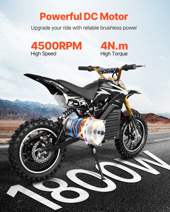 1800W Electric Brushless DC Motor Kit - 48V 4500rpm Motor with Upgraded Speed Controller and Throttle Grip Kit for Go Karts E-Bike Motorcycle Scooter DIY