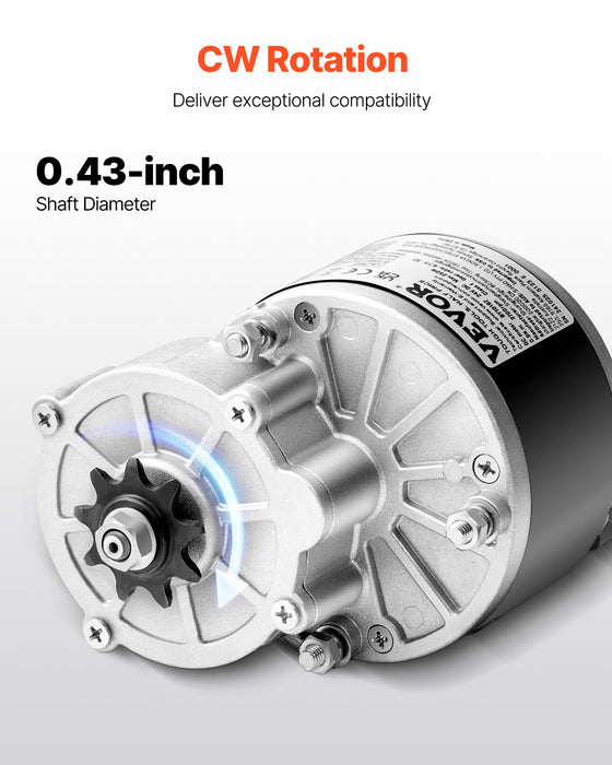 VEVOR 250W Electric Powerful DC Motor Kit - 24V 2700rpm Brushed Motor with Upgraded Speed Controller, Throttle Grip Kit for Go Karts E-Bike Motorcycle Scooter