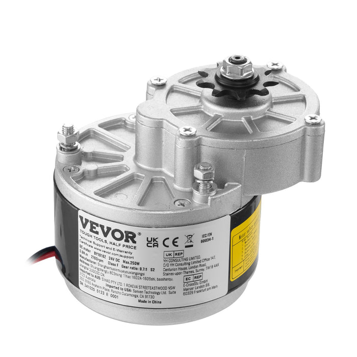 VEVOR 250W Electric Powerful DC Motor Kit - 24V 2700rpm Brushed Motor with Upgraded Speed Controller, Throttle Grip Kit for Go Karts E-Bike Motorcycle Scooter