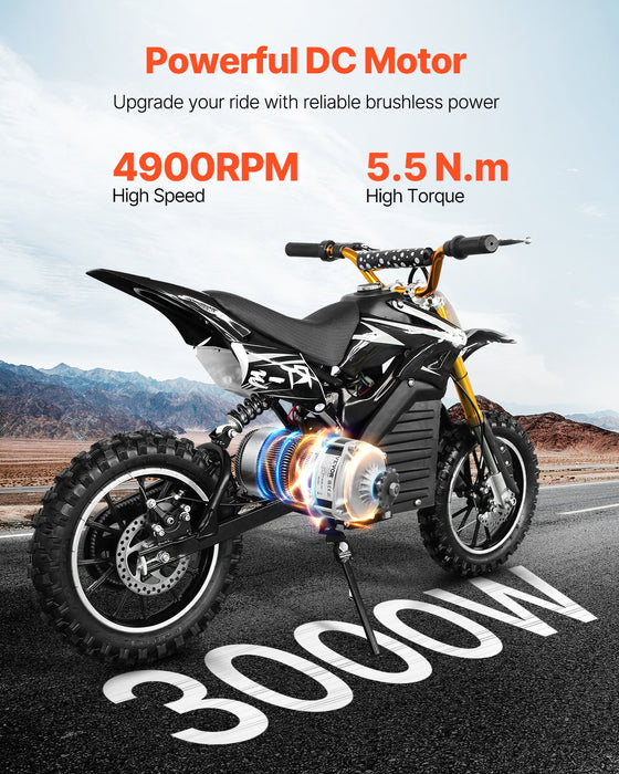 VEVOR 3000W Electric Brushless DC Motor, 72V 4900rpm Go Kart Electric Motor, Electric Dirt Bike Motor Engine for E-Bike Motorcycle Scooter DIY