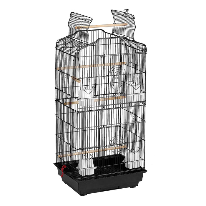 Large Bird Cage, 62 in, Open Top Parakeet Cage with Rolling Stand,  Steel Bird Flight Cage with Removable Tray, Budgie Birdcage with 4 Perches, Parrot Cage for Lovebirds Cockatiels Pet Toy