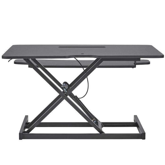 VEVOR Standing Desk Converter, Two-Tier Stand up Desk Riser, 800 mm Large Sit to Stand Desk Converter,140-510 mm Adjustable Height, for Monitor, Keyboard & Accessories Used in Home Office