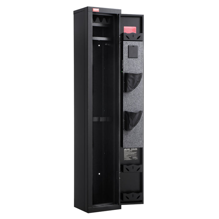 VEVOR Gun Safe, Heavy Duty Cold-Rolled Steel Fireproof Rifle Cabinet with Digital Keypad & Key, Large Long Gun Cabinet with Magazine and LED Lighting, Adjustable Racks for Rifles, Pistols, Shotgun