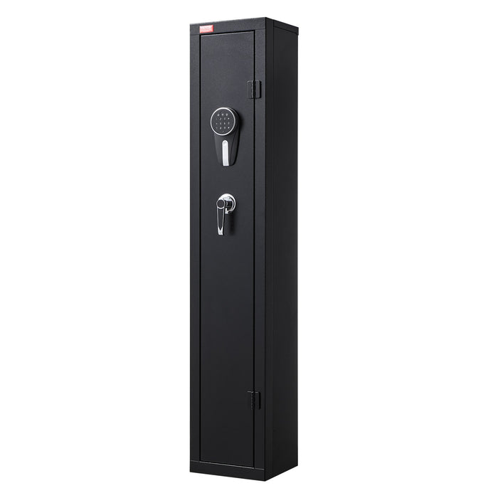 VEVOR Gun Safe, Heavy Duty Cold-Rolled Steel Fireproof Rifle Cabinet with Digital Keypad & Key, Large Long Gun Cabinet with Magazine and LED Lighting, Adjustable Racks for Rifles, Pistols, Shotgun