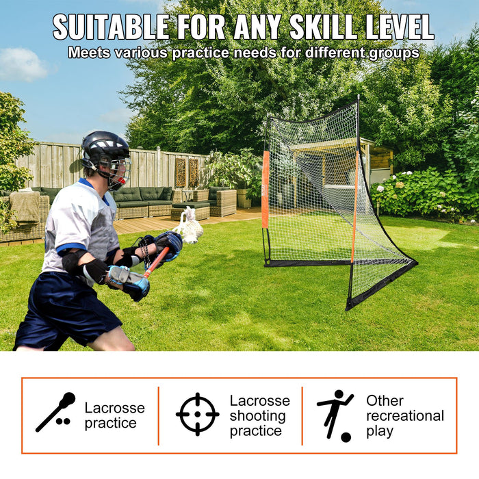 VEVOR Lacrosse Goal, 1.8mx1.8m Lacrosse Net, Portable Lacrosse Goal with Carry Bag, Fiberglass Rod Backyard Lacrosse Training Equipment, Easy Setup Collegiate Goal, Perfect for Youth Adult Training