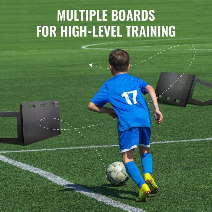 VEVOR Soccer Rebounder Board, 100x40 cm Portable Soccer Wall with 2 Angles Rebound, Foldable HDPE Kickback Rebound Board, Soccer Training Equipment for Kids and Adults, Passing & Shooting Practice