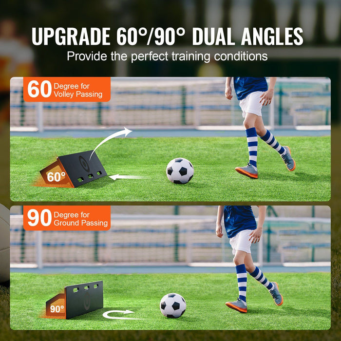 Soccer Rebounder Board, 40"X12" Portable Soccer Wall with 2 Angles Rebound, Foldable HDPE Kickback Rebound Board, Soccer Training Equipment for Kids and Adults, Passing & Shooting Practice