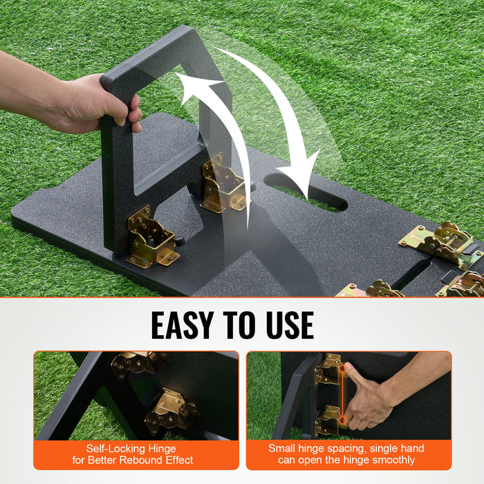 VEVOR Soccer Rebounder Board, 45"X13" Portable Soccer Wall with 2 Angles Rebound, Foldable HDPE Kickback Rebound Board, Soccer Training Equipment for Kids and Adults, Passing & Shooting Practice