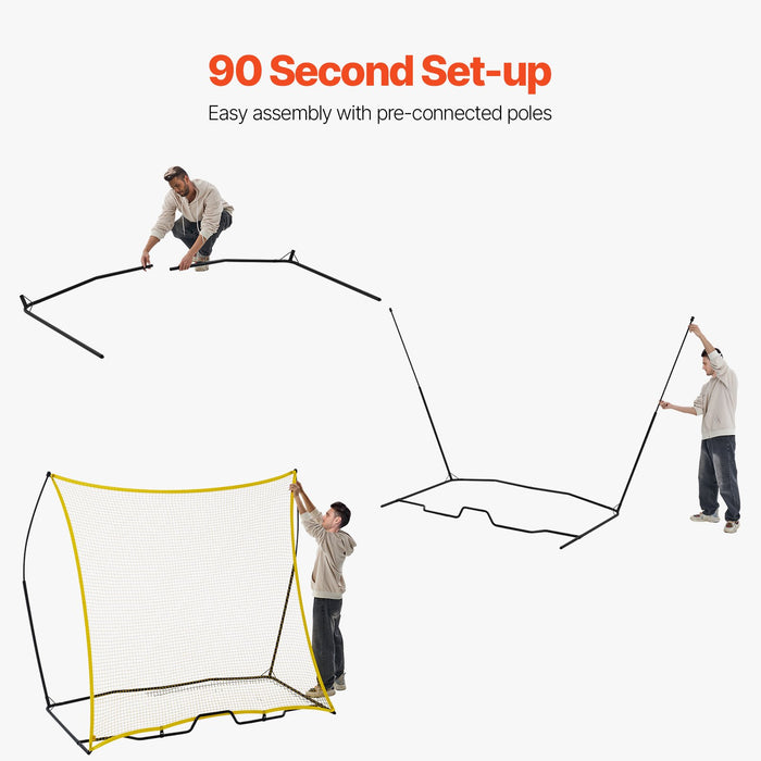 VEVOR 7x7FT Soccer Rebounder Portable Soccer Trainer Net with Portable Bag