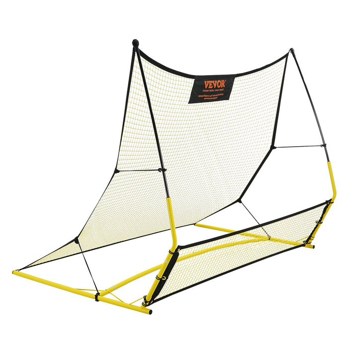 VEVOR Soccer Trainer, 2-IN-1 Portable Soccer Rebounder Net, Iron Soccer Practice Equipment, Sports Football Rebounder Wall with Portable Bag, Perfect for Team Solo Training, Passing, Volley