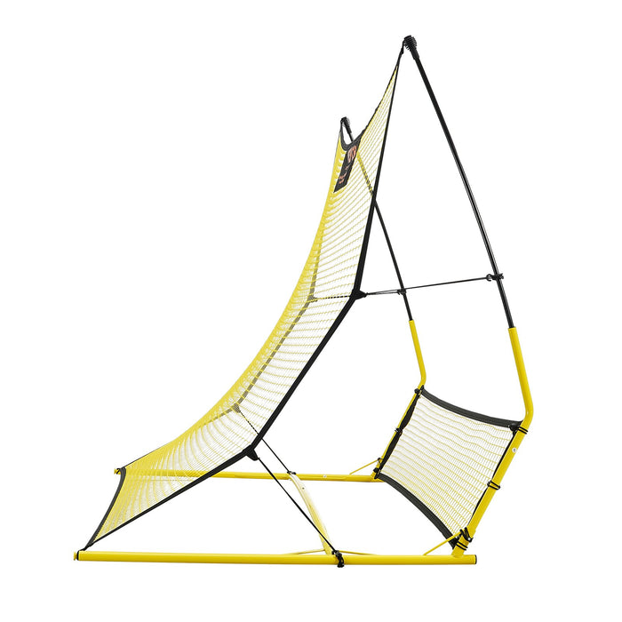 VEVOR Soccer Trainer, 2-IN-1 Portable Soccer Rebounder Net, Iron Soccer Practice Equipment, Sports Football Rebounder Wall with Portable Bag, Perfect for Team Solo Training, Passing, Volley