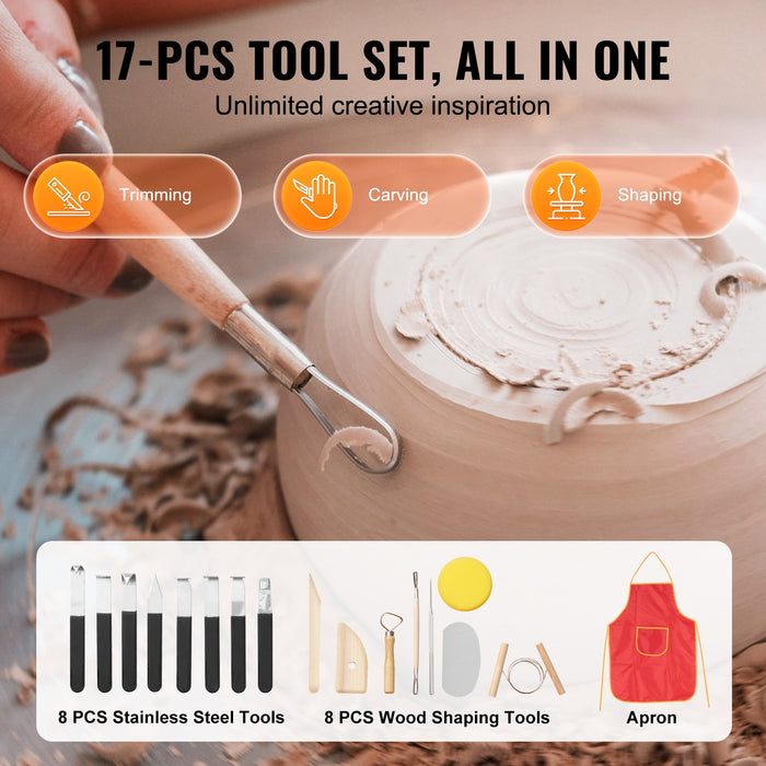 VEVOR Pottery Wheel, 10 inch Pottery Forming Machine, 350W Electric Wheel for Pottery with Foot Pedal and LCD Touch Screen, Direct Drive Ceramic Wheel with Shaping Tools for DIY Art Craft, White