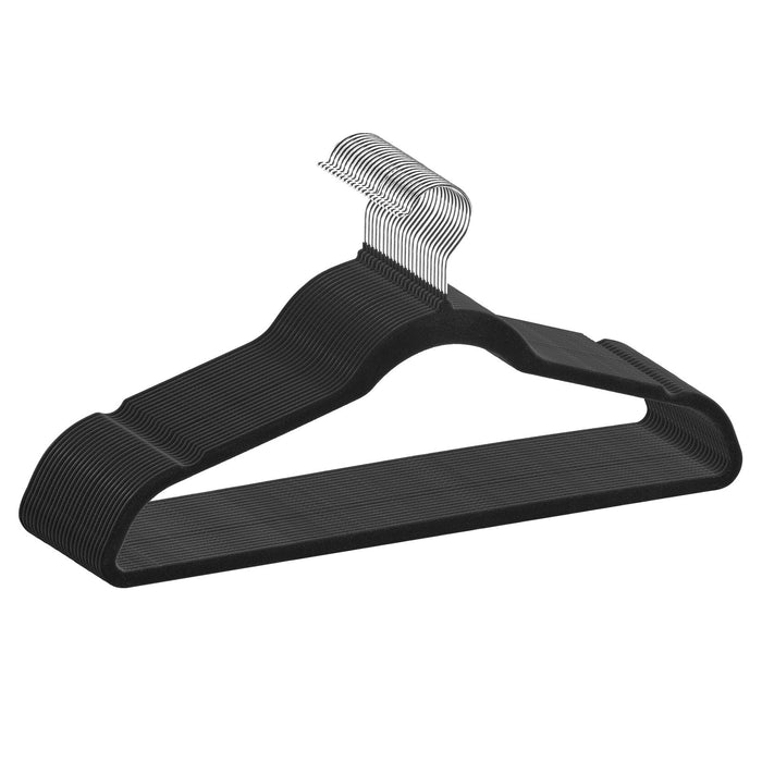 VEVOR Velvet Hangers 50 Pack Black Non-Slip Hangers with 360 Degree Swivel Hook
