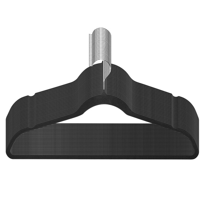 VEVOR Velvet Hangers 50 Pack Black Non-Slip Hangers with 360 Degree Swivel Hook