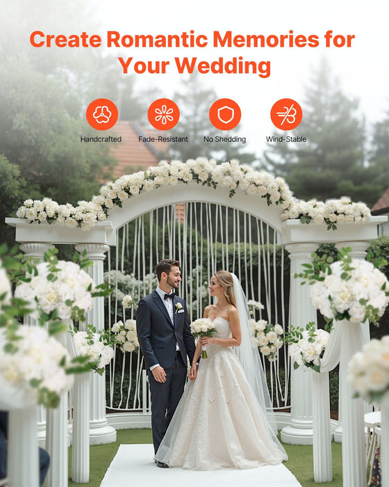Flower Balls Arrangement Bouquet 10 PCS, 450 mm Diameter Artificial Flower Balls Wedding White Roses Centerpieces, Faux Flowers Arrangements for Wedding Centerpiece Home Table Decorations