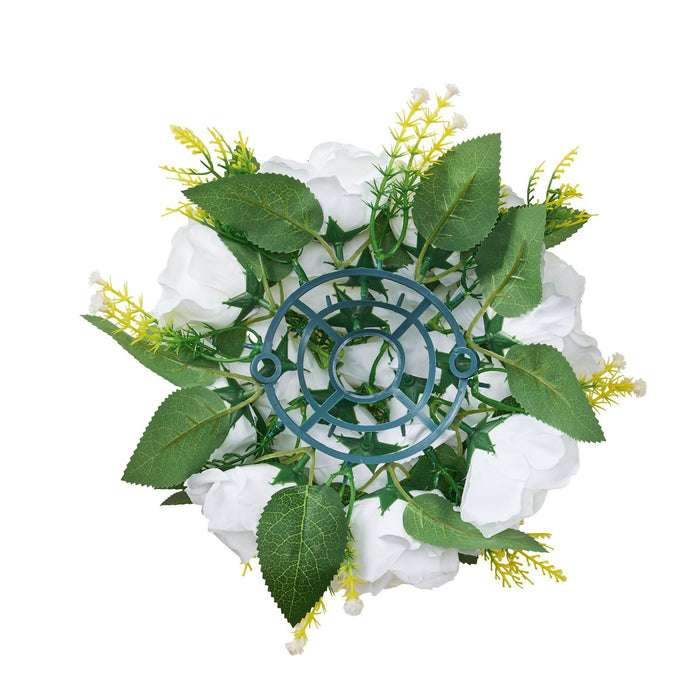 Flower Balls Arrangement Bouquet 10 PCS, 240 mm Diameter Artificial Flower Balls Wedding Rose Centerpieces, Faux Flowers Arrangements for Wedding Centerpiece Home Table Decorations, White