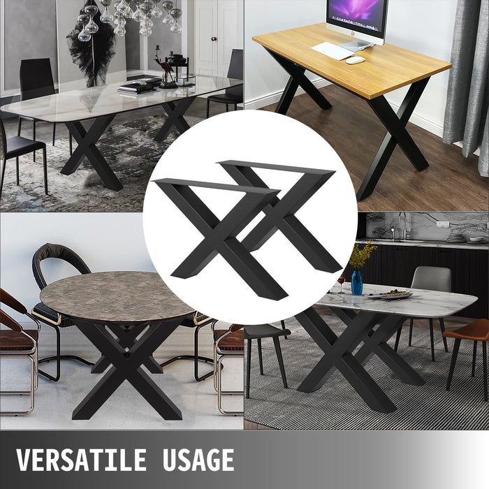 VEVOR Metal Table Legs 28.4 x 29.9 Inch Black Table Legs Premium steel table legs with X-frame style Steel Bench Legs Country Style Table Legs Furniture Leg Perfect for Coffee Store Home Office Bar