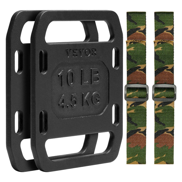 Cast Iron Ruck Weights,  10LB Pair Ruck Plate, Weighted Weights for Rucking, Adjustable Ruck Plate with Straps, for Rucking, Swings, Squat, Strength Training, Weightlifting, Fitness Workout