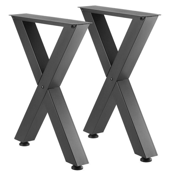 Table Legs, 750 x 600 mm (H x W) Steel Furniture Legs, Modular Design, Easy Assembly, 1000 kg Max Load Heavy Duty, for Home Office Desk, Coffee Dinner Bar Tables, Workbench,2 PCS, X Frame, Black