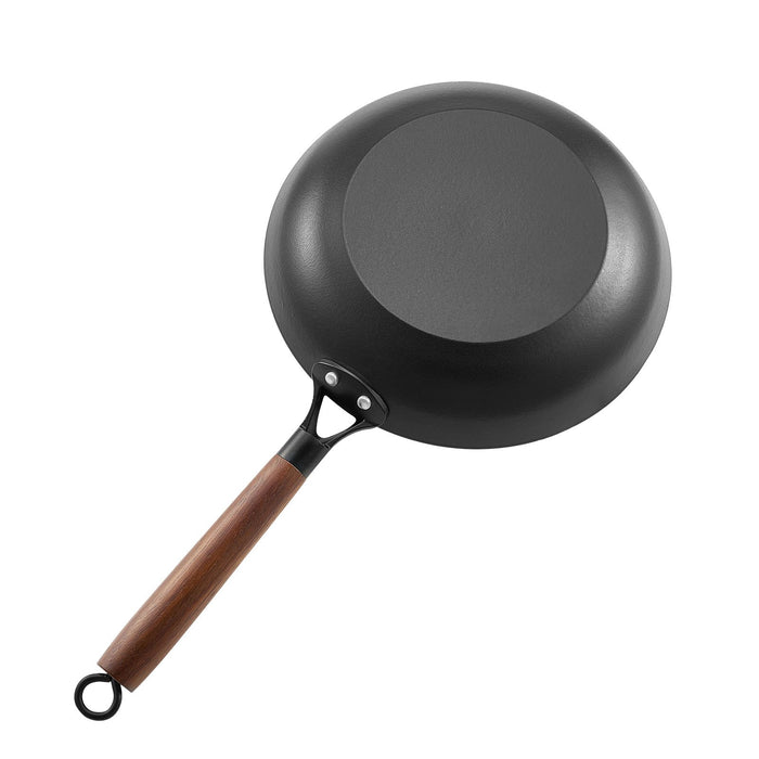 VEVOR Cast Iron Skillet, 3-Piece Frying Pan Set (205, 265, 310 mm), Nonstick Skillets with Detachable Wood Handle, Pre-Seasoned Chef's Pan, Kitchen Cookware for Gas, Electrical, and Induction, Black