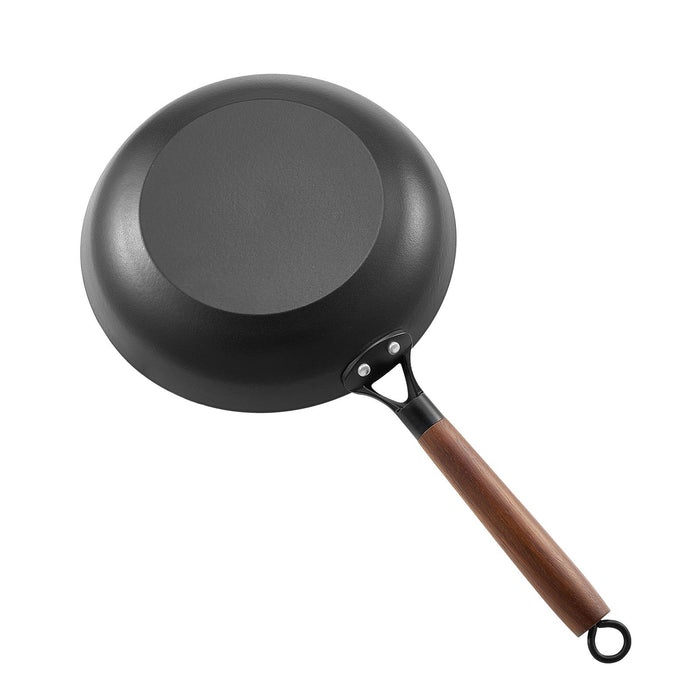VEVOR Cast Iron Skillet, 3-Piece Frying Pan Set (205, 265, 310 mm), Nonstick Skillets with Detachable Wood Handle, Pre-Seasoned Chef's Pan, Kitchen Cookware for Gas, Electrical, and Induction, Black