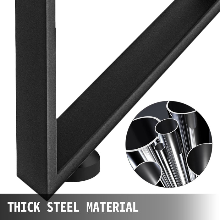 VEVOR Black Metal Table Legs Set of 2 Steel Table Legs 800x720 MM Dining Table Legs Office Table Legs Computer Desk Legs Steel Bench Legs Country Style Table Legs DIY Furniture Legs
