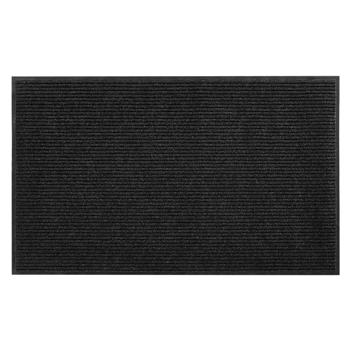 Front Door Mat, 1829 x 1219 mm Commercial Floor Mat for Indoor and Outdoor, Stylish Striped Industrial Carpet with PVC Backing, Heavy Duty Washable Entry Rug for Hallway, Balcony, Garage, Grey