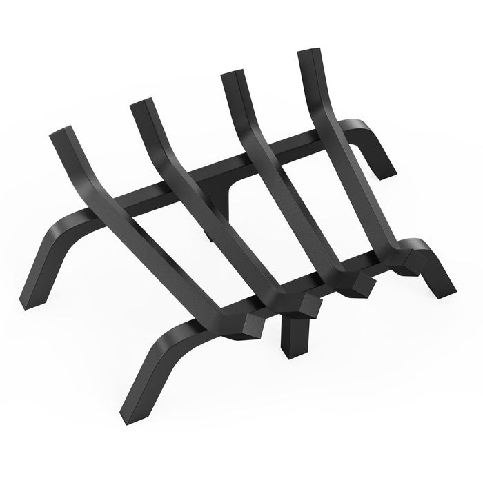 VEVOR Fireplace Log Grate, 18 inch Heavy Duty Fireplace Grate with 6 Support Legs, Solid Powder-coated Steel Bars, Log Firewood Burning Rack Holder for Indoor and Outdoor Fireplace