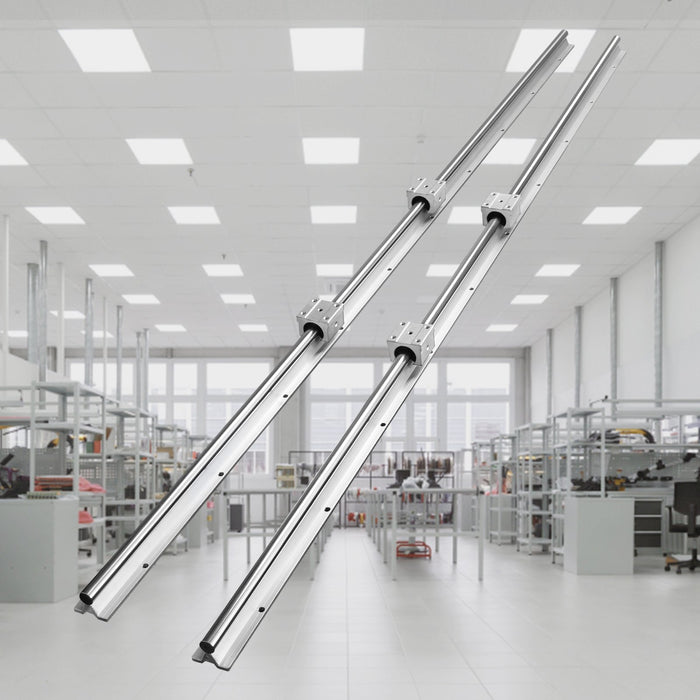VEVOR Linear Guide Rail Set, SBR20 1500mm, 2 PCS 59 in/1500 mm SBR20 Guide Rails and 4 PCS SBR20UU Slide Blocks, Linear Rails and Bearings Kit for Automated Machines DIY Project CNC Router Machines