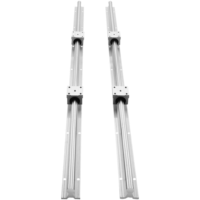 VEVOR Linear Guide Rail Set, SBR20 800mm, 2 PCS 31.5 in/800 mm SBR20 Guide Rails and 4 PCS SBR20UU Slide Blocks, Linear Rails and Bearings Kit for Automated Machines DIY Project CNC Router Machines