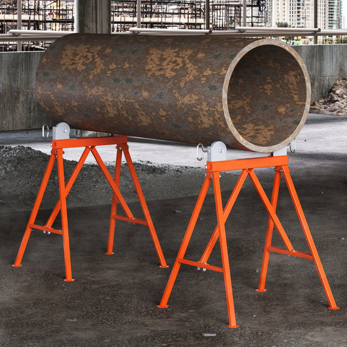 Pipe Stand with Roller Head 2500 LBS Load for 2-36 inches Pipes 45# Steel