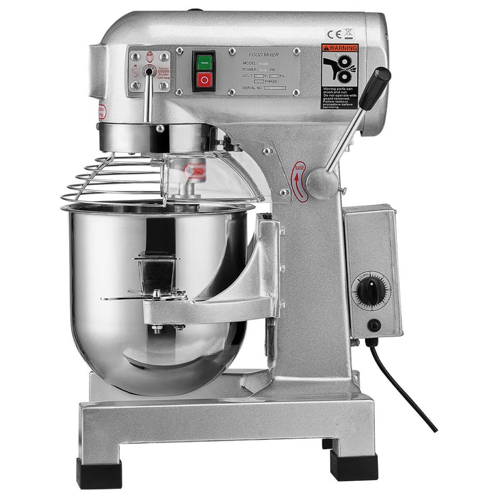 Commercial Food Mixer, 10L Commercial Stand Mixer with 3 Adjustable Speeds, 550W Dough Mixer with Stainless Steel Bowl and 3 Mixing Attachments, Ideal for Restaurant, Bakery, Pastry shop, Cafe