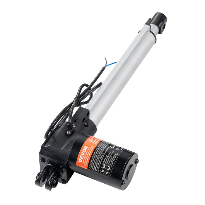 VEVOR Linear Actuator 12V, 10 Inch Heavy Duty 1320lbs/6000N Linear Actuator, 0.19"/s Linear Motion Actuator with Mounting Bracket & IP44 Protection for Electric Door Industrial Machinery Vessels Cargo