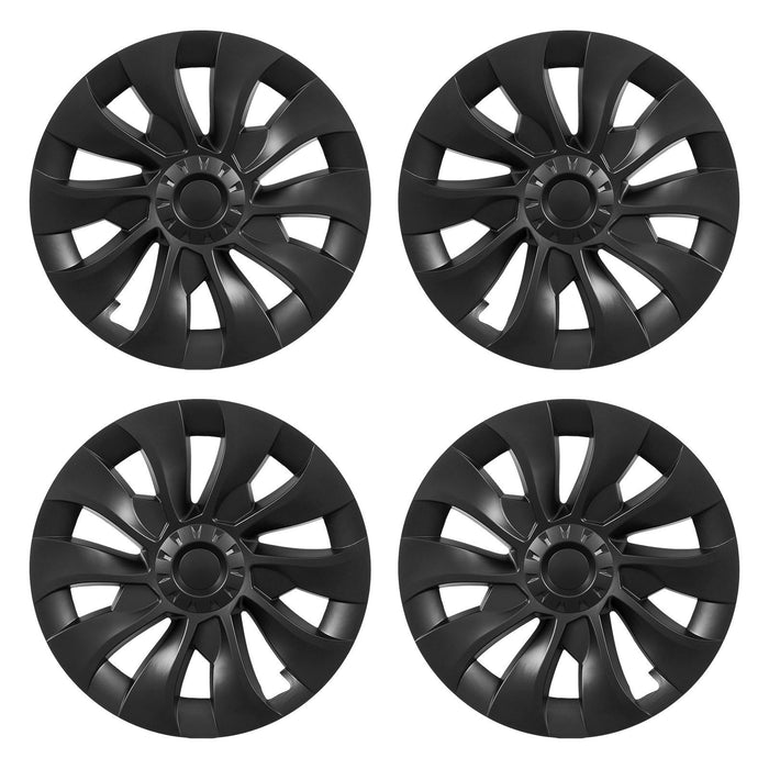 Hubcaps Wheel Covers for 2017-2023 Tesla Model 3, 18 Inch Set of 4 Wheel Rim Cover Hubcaps OEM Style Replacement, R18 Size Snap On Car Hub Caps, Premium 10-Spoke ABS Tire Rim Caps, Matte Black