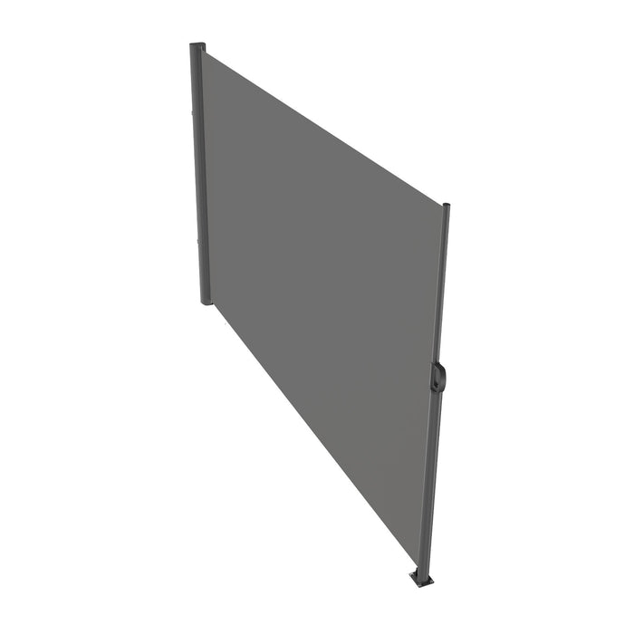 VEVOR Retractable Side Awning, 180X300cm Aluminum Outdoor Privacy Screen, 280g Polyester Water-proof Retractable Patio Screen, UV 30+ Room Divider Wind Screen for Patio, Backyard, Balcony, Gray