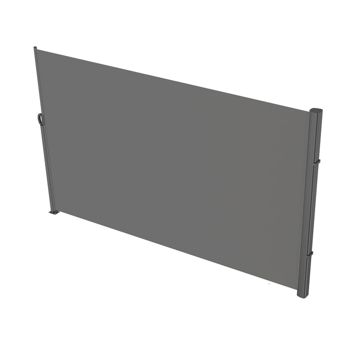 VEVOR Retractable Side Awning, 180X300cm Aluminum Outdoor Privacy Screen, 280g Polyester Water-proof Retractable Patio Screen, UV 30+ Room Divider Wind Screen for Patio, Backyard, Balcony, Gray