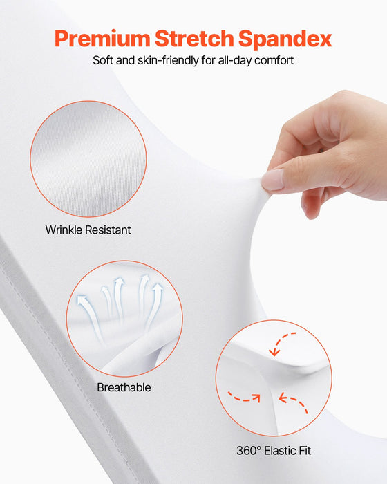VEVOR Stretch Spandex Folding Chair Covers, Universal Fitted Chair Cover, Removable Washable Protective Slipcovers, for Wedding, Holiday, Banquet, Party, Celebration, Dining (12PCS White)