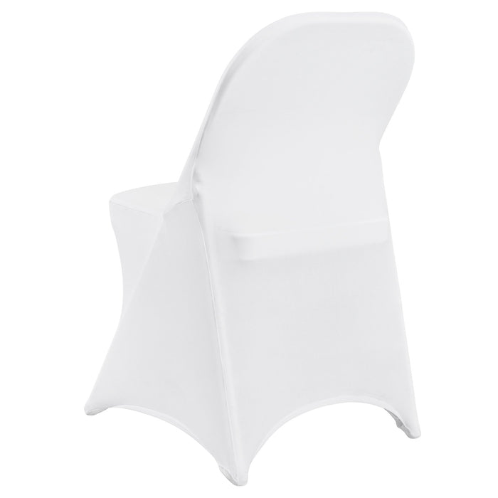 VEVOR Stretch Spandex Folding Chair Covers, Universal Fitted Chair Cover, Removable Washable Protective Slipcovers, for Wedding, Holiday, Banquet, Party, Celebration, Dining (12PCS White)