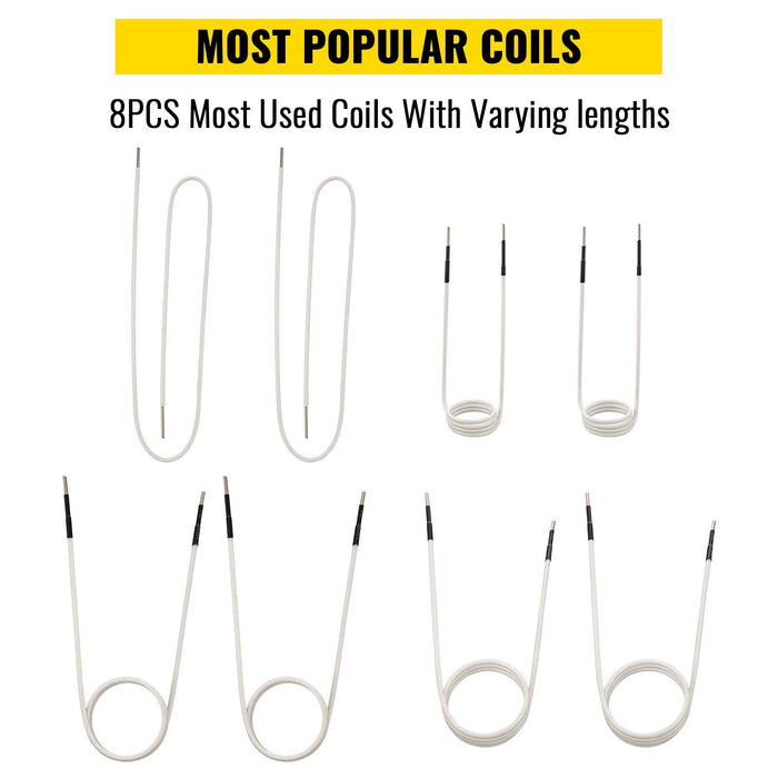 Induction Heater Inductor Coil Kits, Magnetic Mini Induction Heater Kit, Flameless Heat Accessories 8pcs, Heat Resistant Induction Heater Tool with Flexibility For Removing Rusty Bolts and Nuts