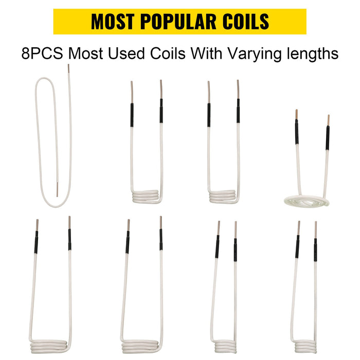 VEVOR Induction Heater Coil Kit Induction Coils 8PCS For Removing Rusty Bolts