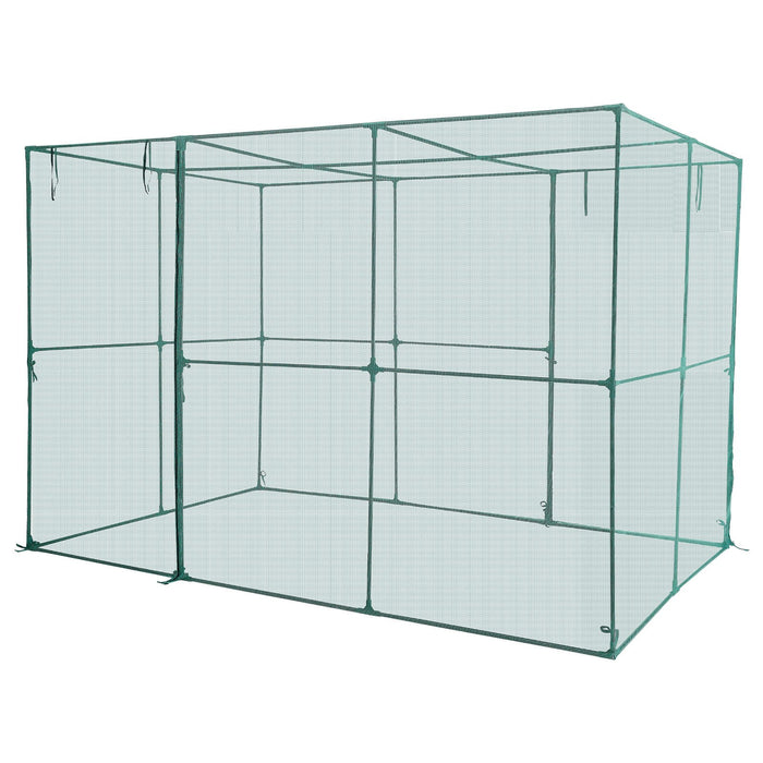 VEVOR Crop Cage, 2.9 x 1.94 x 1.94 m Plant Protection Tent with Zippered Door, Wind-Resistant Tall Crop Cage, Easy to Install, Outdoor Raised Bed Cover, Tomato Plant Netting for Garden Patio Lawn