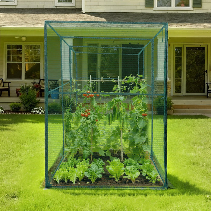 VEVOR Crop Cage, 3.56 x 1.2 x 1.94 m Plant Protection Tent with Zippered Door, Wind-Resistant Tall Crop Cage, Easy to Install, Outdoor Raised Bed Cover, Tomato Plant Netting for Garden Patio Lawn