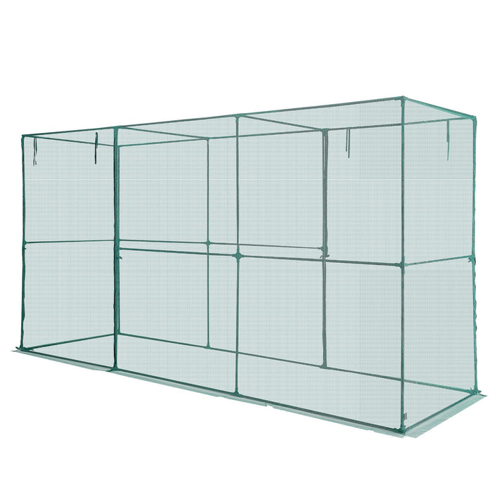 VEVOR Crop Cage, 3.56 x 1.2 x 1.94 m Plant Protection Tent with Zippered Door, Wind-Resistant Tall Crop Cage, Easy to Install, Outdoor Raised Bed Cover, Tomato Plant Netting for Garden Patio Lawn
